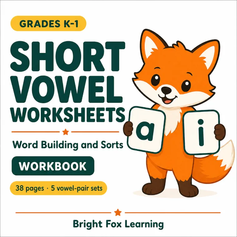 Short Vowel Worksheets cover