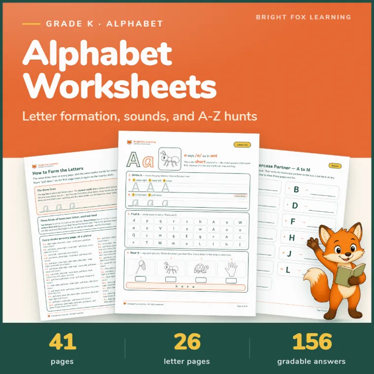 Alphabet Tracing Worksheets cover