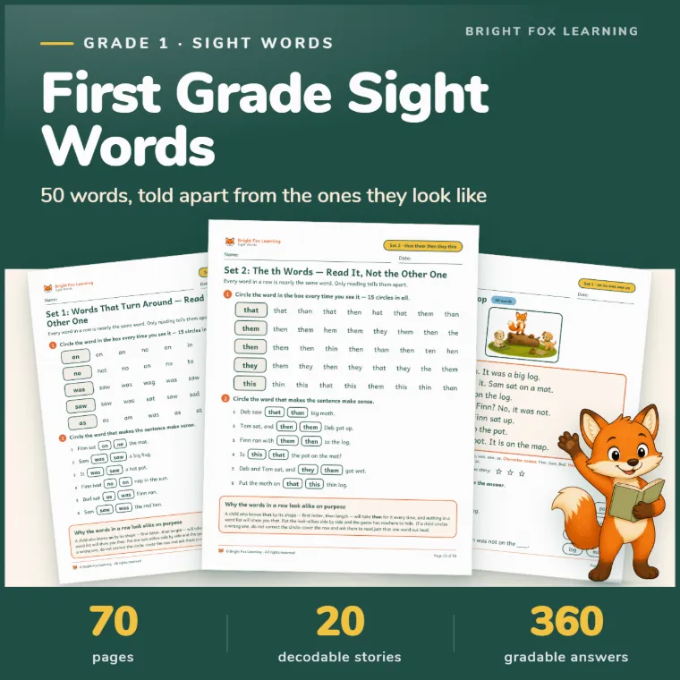 First Grade Sight Words cover
